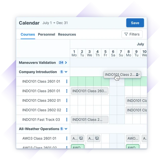 User demonstrating the drag-and-drop features in Administrate.