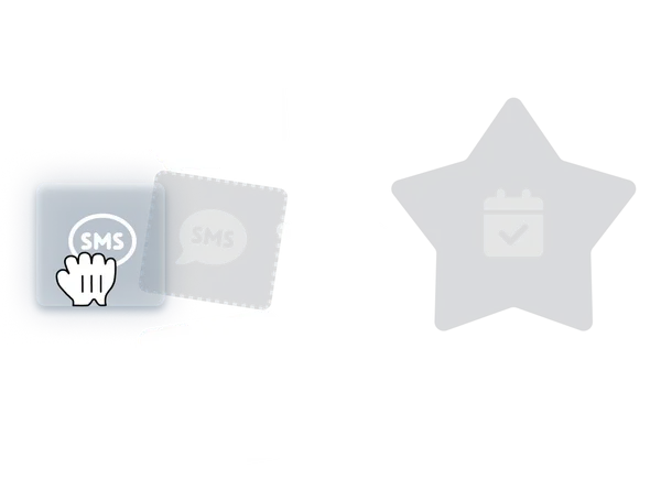 Illustration of personnel, SMS messages, and resources feeding into a scheduled event through a Course Template.