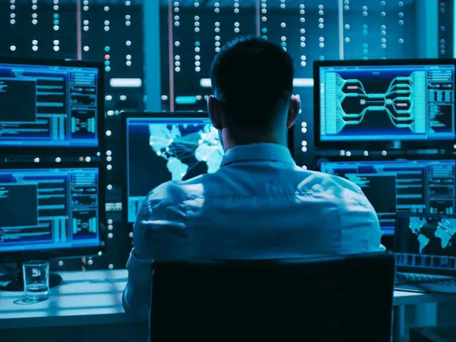 AI engineer fixes learning technology at a desk