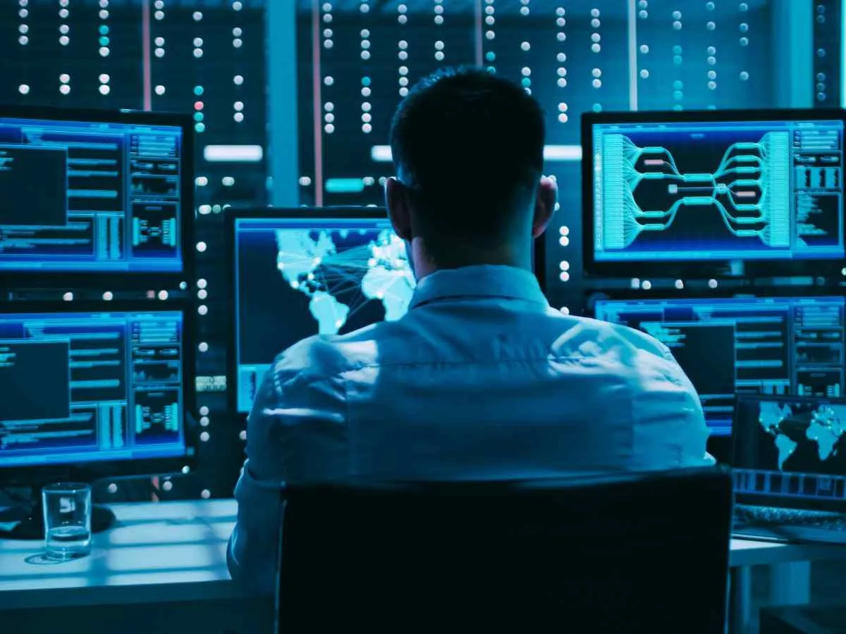 AI engineer fixes learning technology at a desk