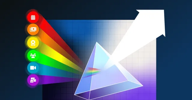 Image of prism with all of the training elements illustrated as icons coming through it and turning into an arrow that is going up.
