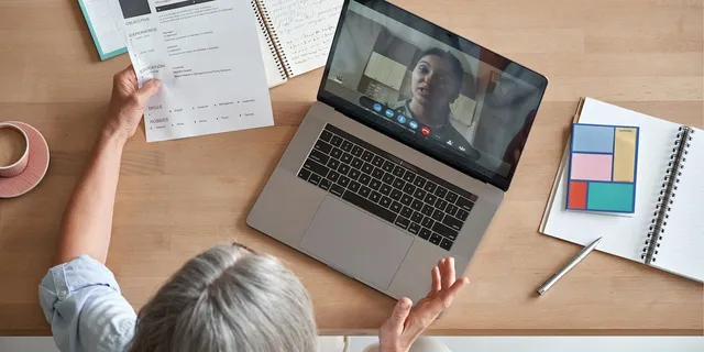 woman on web call with colleague