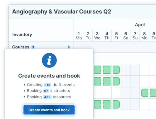 ILT courses for Q2 being solved at the click of a button with Administrate's AI Scheduler.