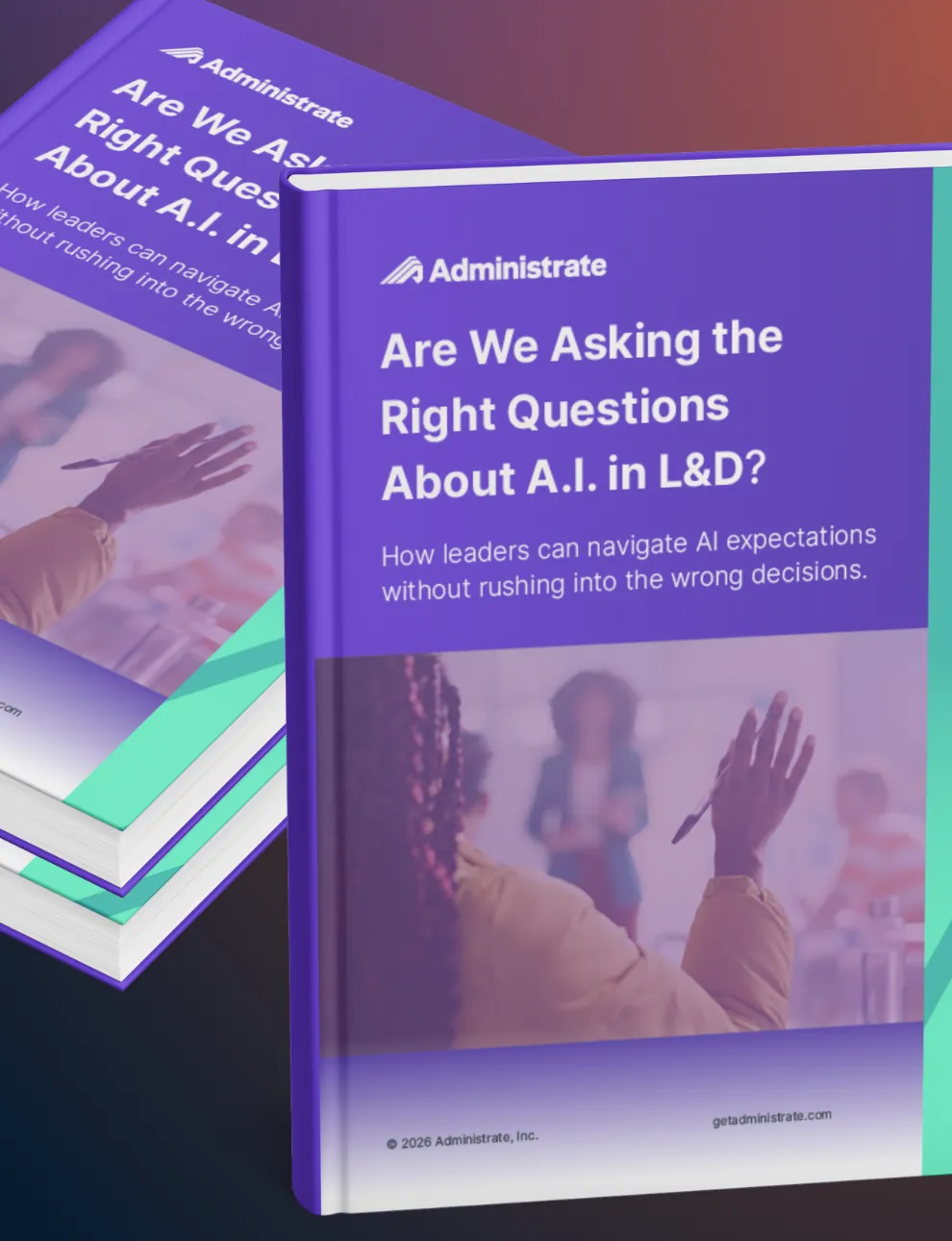 Cover of Are we asking the right questions about AI in L&D? guide book