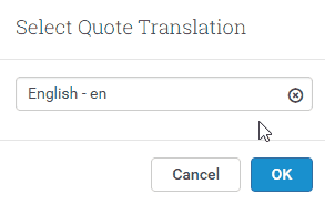 Select quotation language