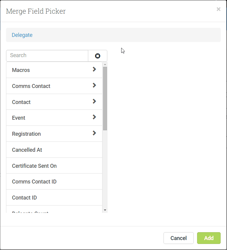 Using the Merge Field Picker to select the Instructor’s name