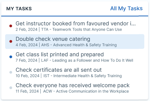 My Tasks widget