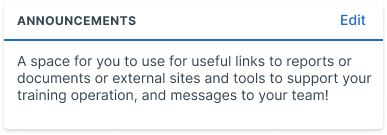 Announcements widget