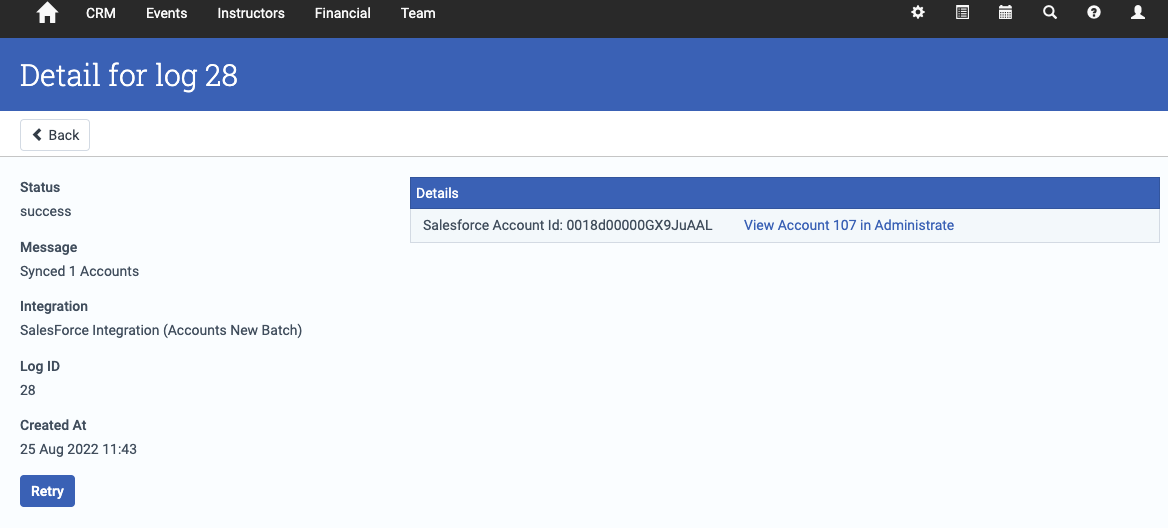 Retry failed Salesforce sync records