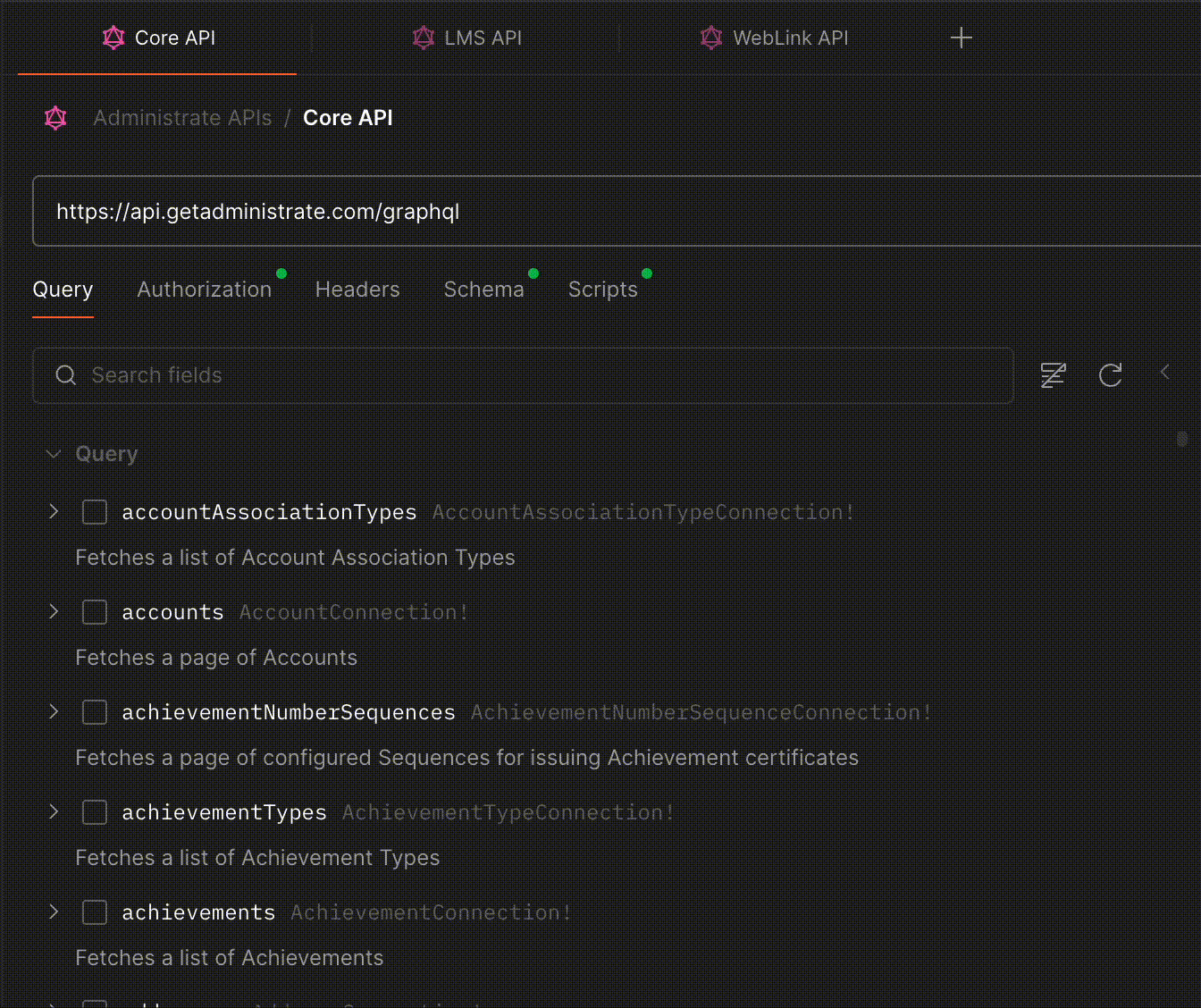 GraphQL query example in Postman