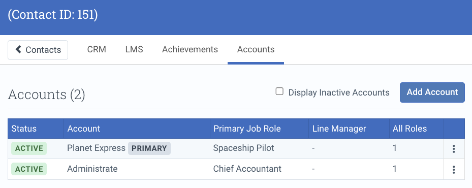 Accounts list on a Contact record