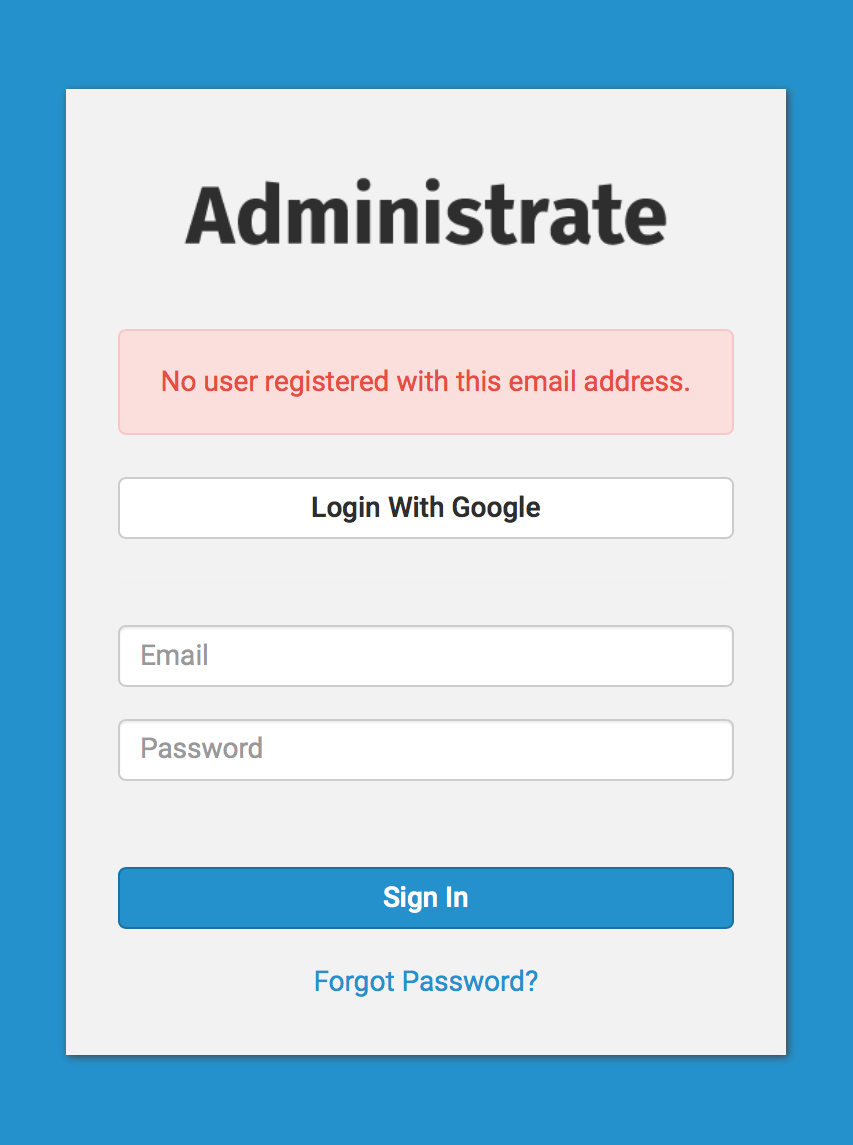 Google SSO error when no matching user exists