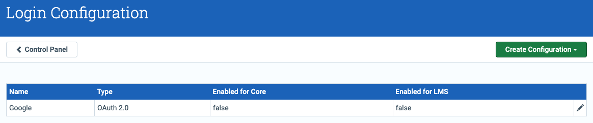 Single Sign-On configuration