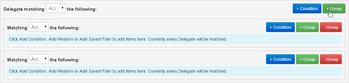 Adding groups from the top level