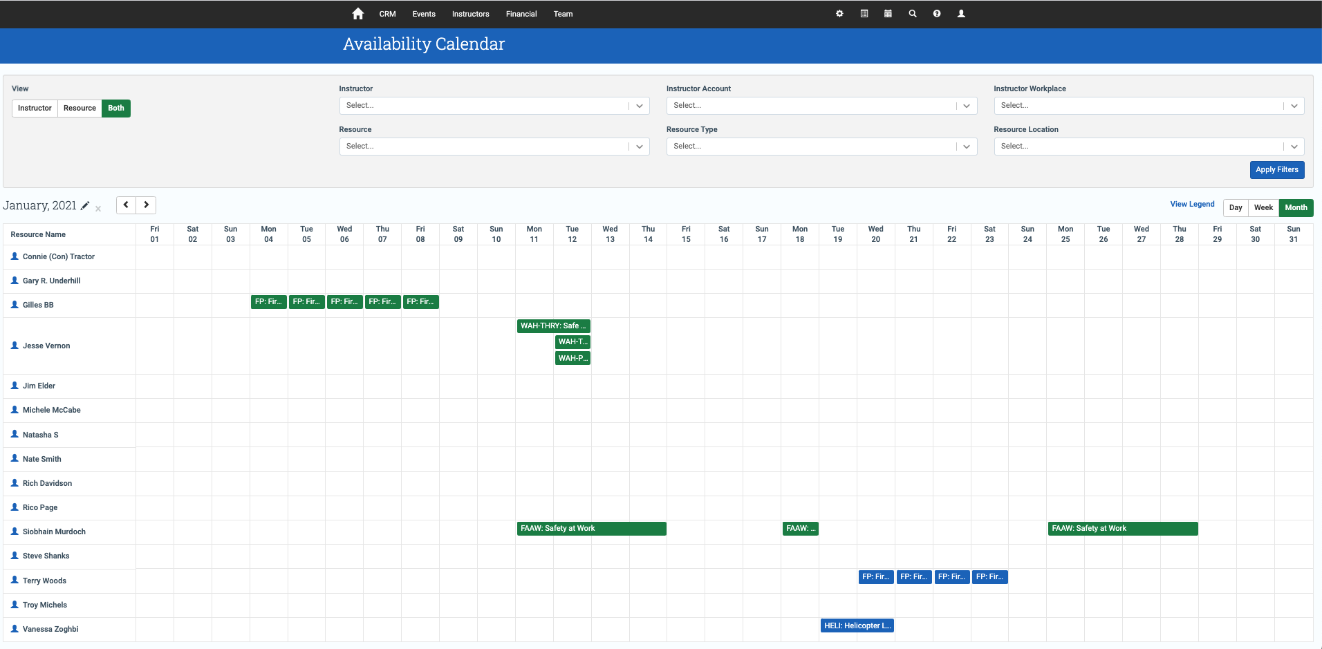 Availability Calendar overview