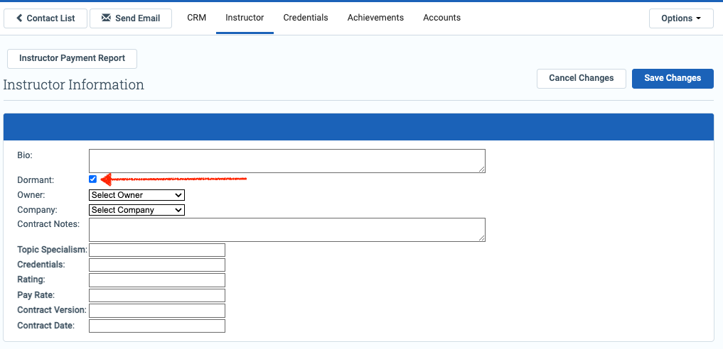 It’s better practice to set an Instructor to Dormant than to delete them.