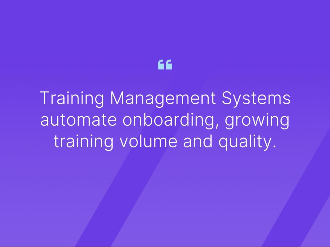 Faster Onboarding guide book quote: "Training management systems automate onboarding, growing training volume and quality."