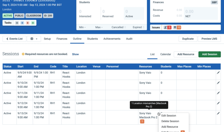 Dashboard showing real-time conflict resolution